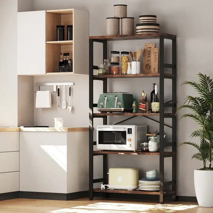 IRONCK Étagères et bibliothèques, étagère de 31,5 pouces de large, bibliothèque à 5 niveaux de style