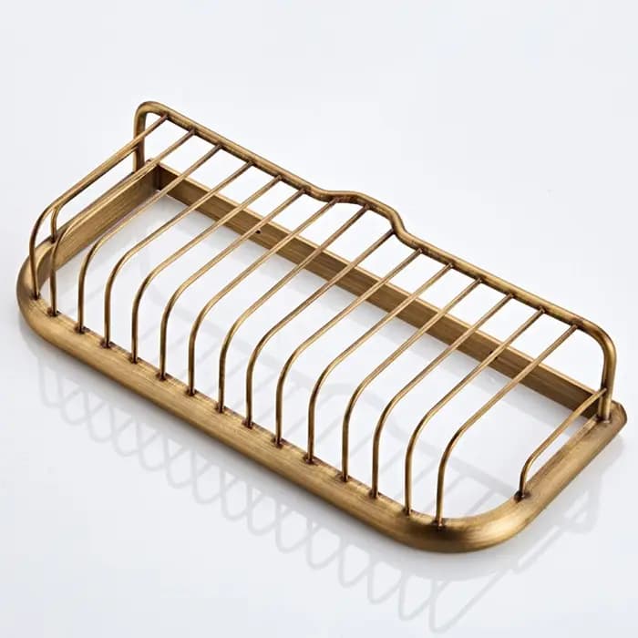 HOShelves-Étagère d'angle de douche antique en laiton simple