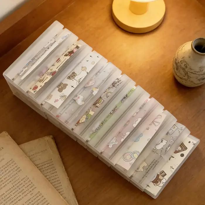 Boîte de rangement pour papier transfert à ongles