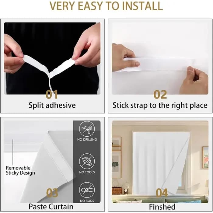 1PC Rideau auto-adhésif pour armoire de cuisine