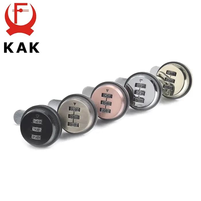 KAK – serrure d'armoire à combinaison en alliage de Zinc noir/argent