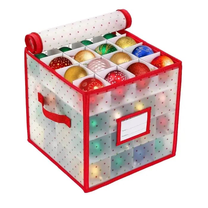 Boîte de rangement pratique pour boules de Noël à 64 compartiments