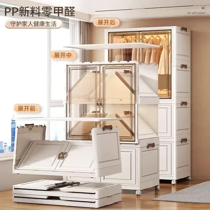 Porte armoire rangement chambre organisateur cloisons gain de place ménage Simple placard boîte à vêtements Vestidores meubles à la mode