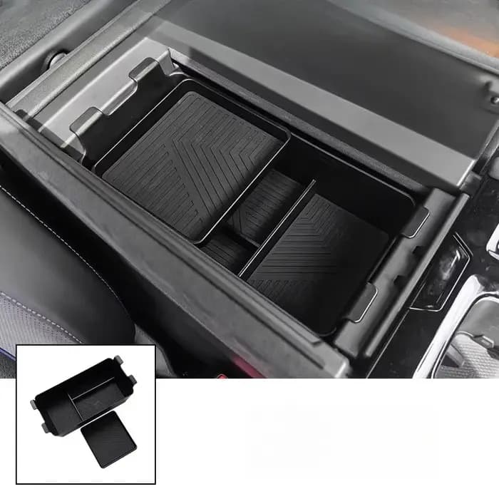 Pour organisateur de console centrale Volkswagen Teramont PRO 2025 – Boîte de rangement double couche pour accoudoir