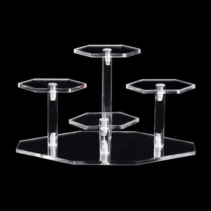 Présentoir Transparent amovible en acrylique à 4 niveaux, présentoir de figurines en argile pour poupée, étagère de rangement de maquillage