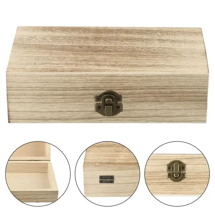 Boîte de rangement de bijoux en bois rétro
