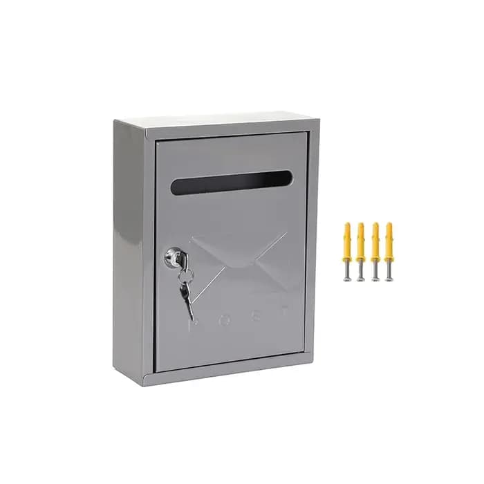 Boîte aux lettres murale en métal 20x7.5x26cm, boîte aux lettres pour appartement, grande capacité,