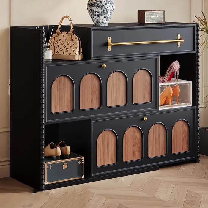 Meuble à chaussures en bois moderne avec tiroirs pour entrée