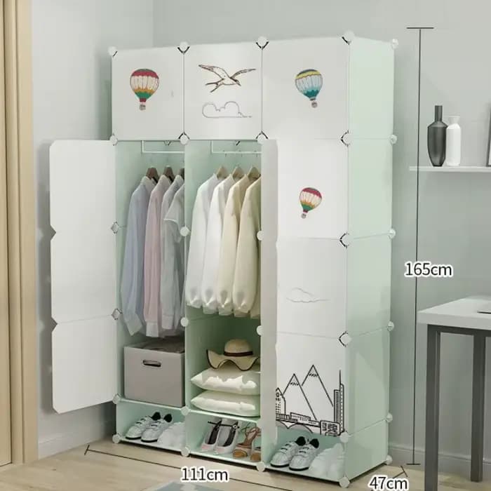 Boîte gain de place armoire robes couches appartement femmes
