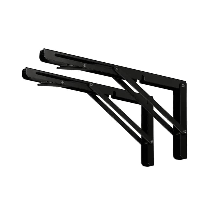 Support de Billy droit triangulaire de 24 pouces, supports d'étagères pliants robustes, charnières de Table en L murales pour Table d'établi avec vis
