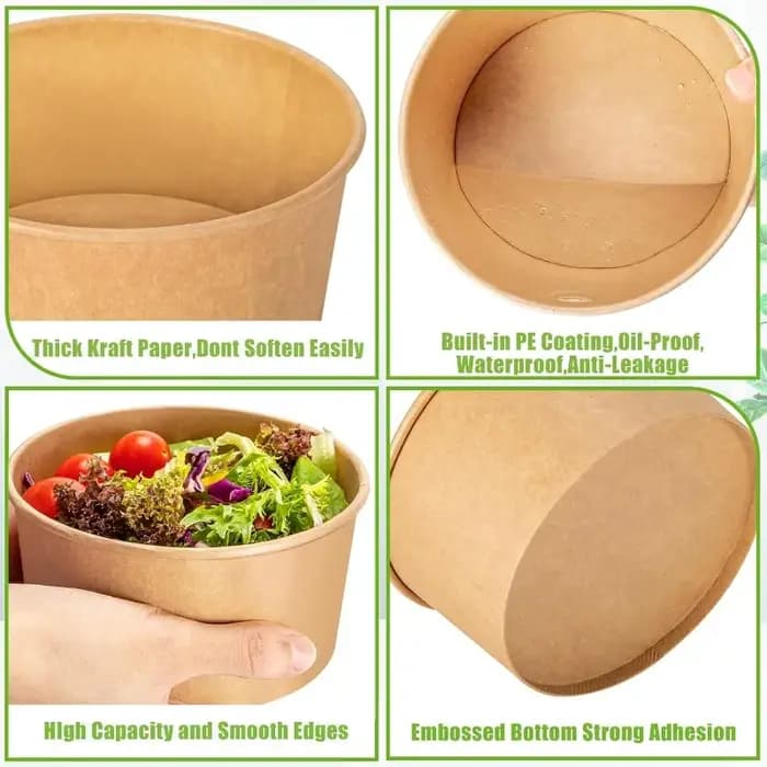 Boîte à déjeuner jetable Kraft