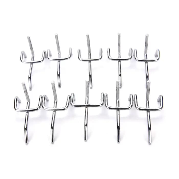 10 pièces 5 cm En Métal Panneau Perforé Crochets Mur D'affichage Au Détail Magasin Peg Latte Mur Maison Cintre Chrome