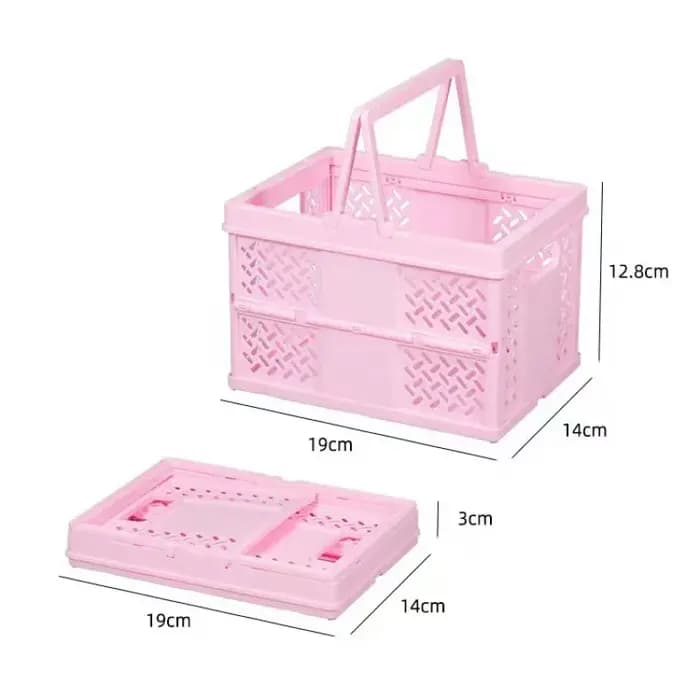 Panier de rangement pliable en plastique avec poignée - Organisateur écologique pour la maison et le