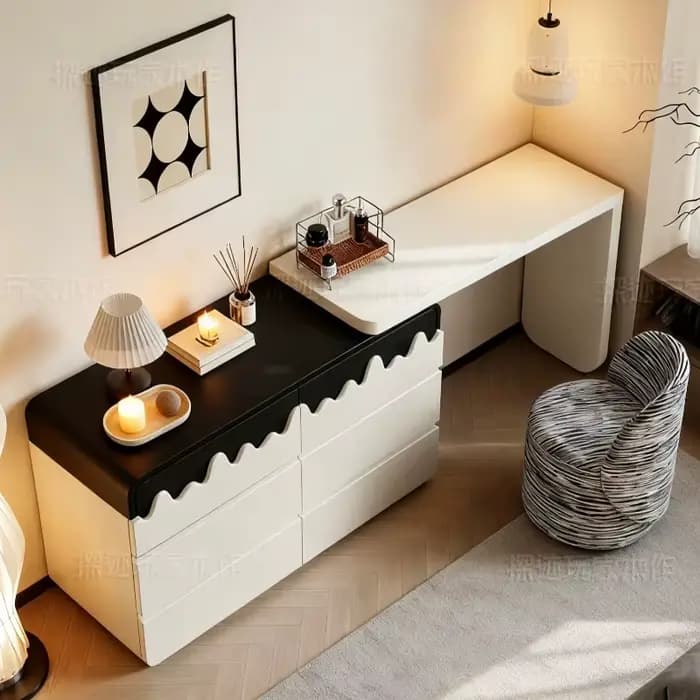 Meuble de rangement pour chambre à coucher, commode, table de maquillage, coiffeuse vintage, meuble français en liquidation