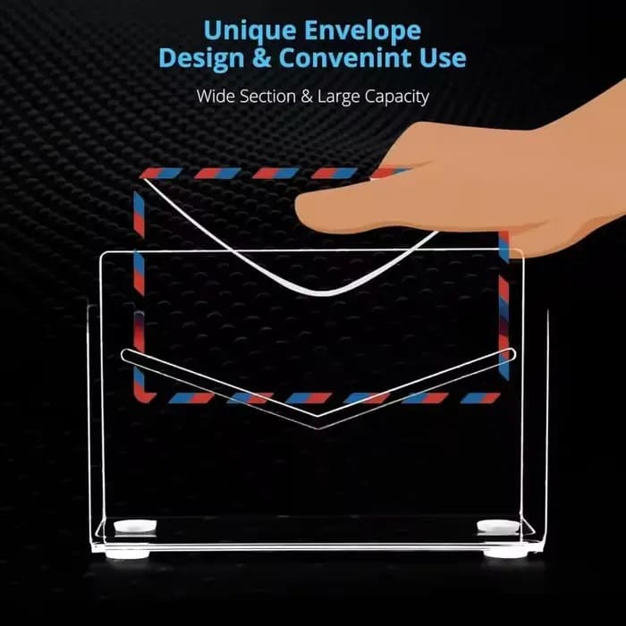 Organisateur de courrier porte-lettres de bureau en acrylique
