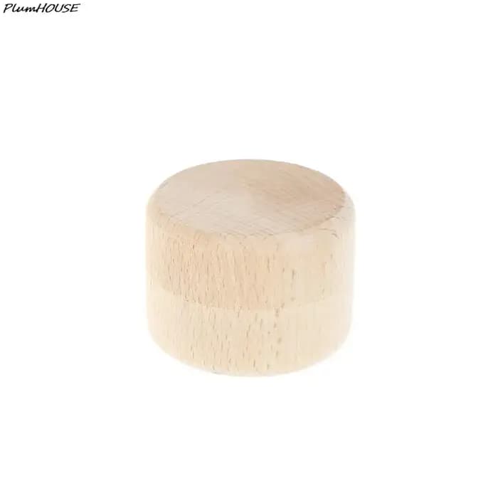 Petite boîte de rangement ronde en bois pour bijoux faits à la main