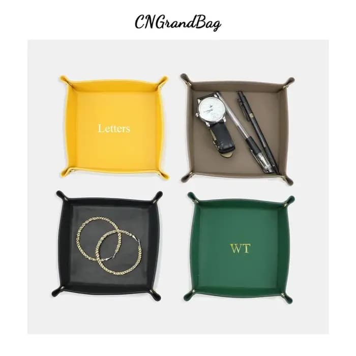 Organisateur de plateau en cuir de galets Saffiano personnalisé gratuit