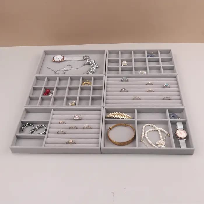 Présentoir de bijoux en velours empilable
