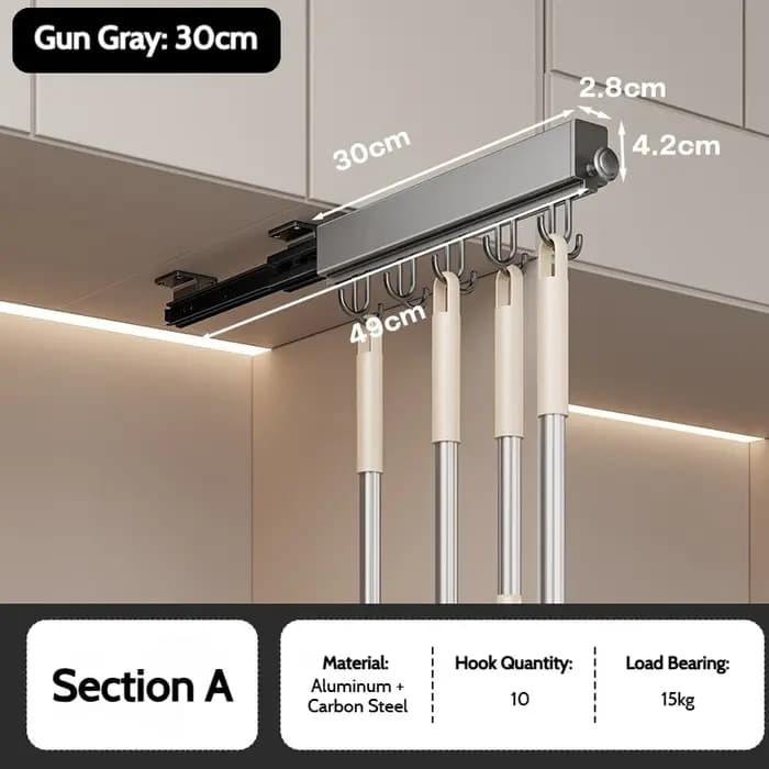 Barre de suspension rétractable pour vêtements
