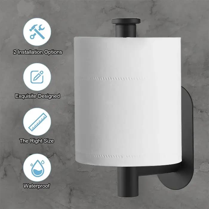 Porte-papier hygiénique adhésif en acier inoxydable