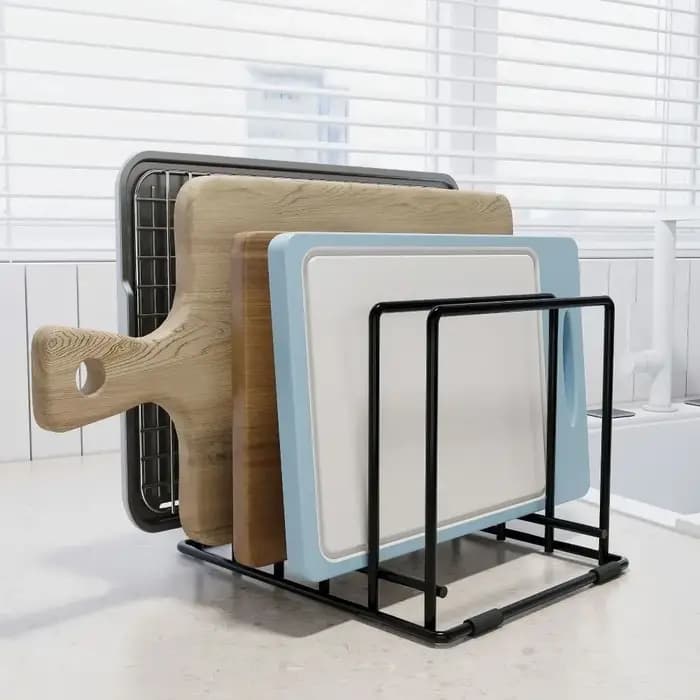 Étagère de rangement pour casseroles en métal robuste