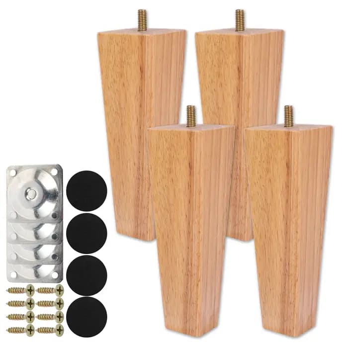Pieds de meubles en bois naturel