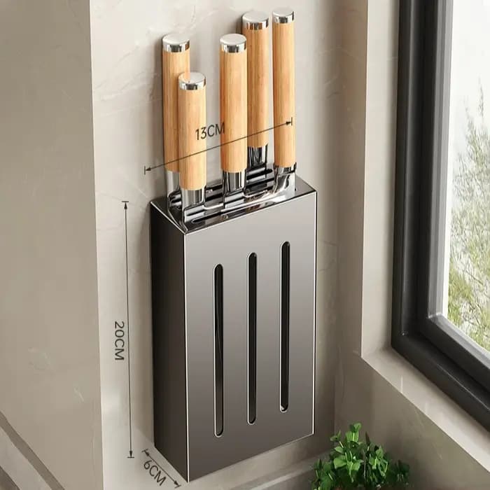 Support mural multifonctionnel en acier inoxydable pour couteaux de cuisine