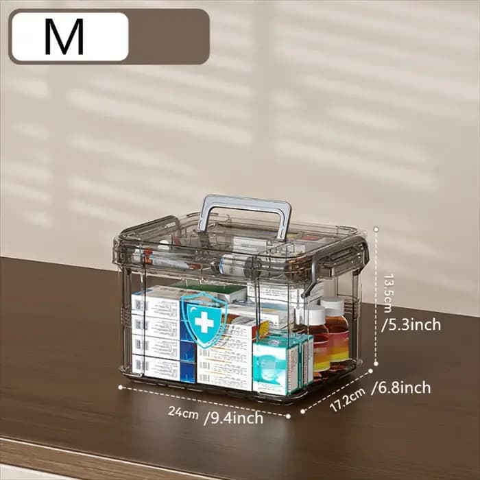 Boîte de rangement de médicaments étanche à double couche