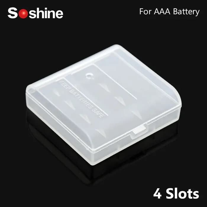Soshine-Boîte de Rangement de Piles AA/AAA, Boîtier 18650, Couvercle, Conteneur en Plastique Semi-Pe