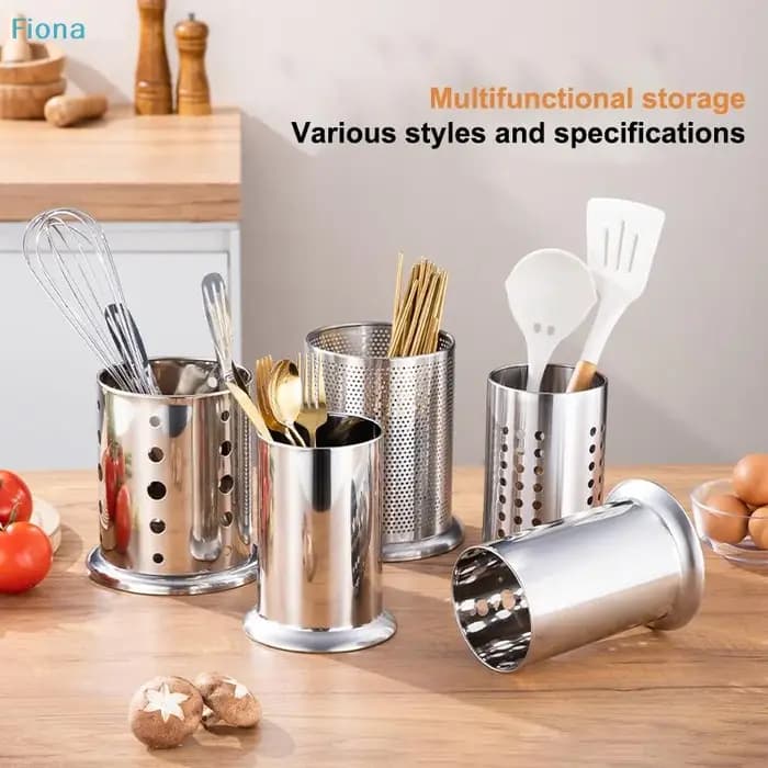 ✔ Support à couverts en acier inoxydable, organiseur de rangement pour baguettes, égouttoir pour cuillères, fourchettes et baguettes, panier de rangement de cuisine