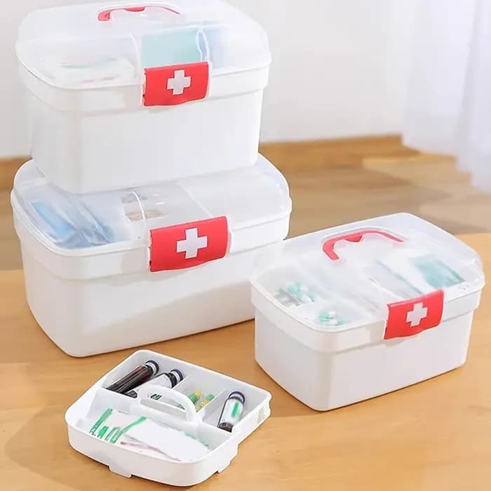 Boîte de rangement de médicaments portable grande capacité
