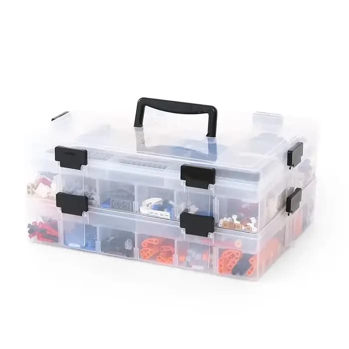 Boîte de rangement grande capacité transparente multicouche pour jouets