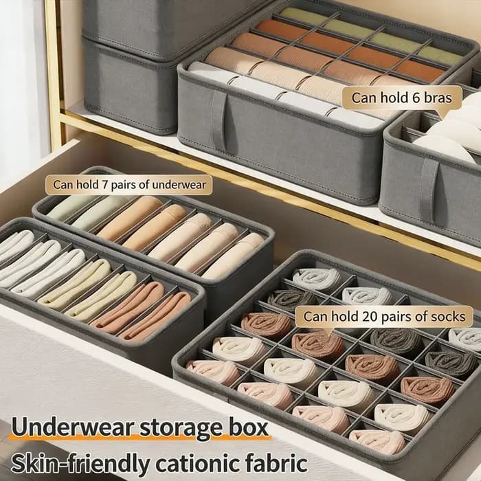 Organisateur de placard pliable en tissu pour sous-vêtements
