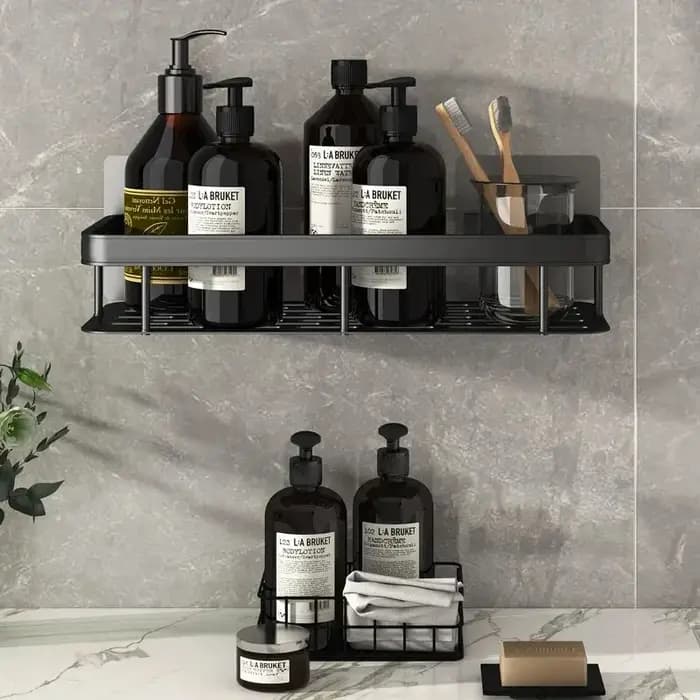 Étagère de salle de bain murale sans perçage pour rangement de maquillage