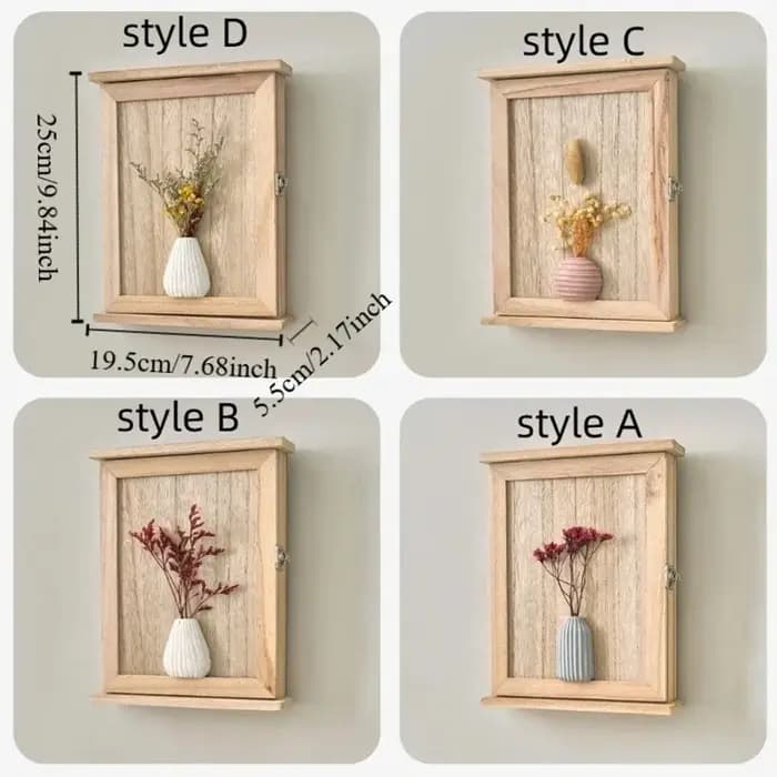 Boîte de rangement murale créative en bois pour clés