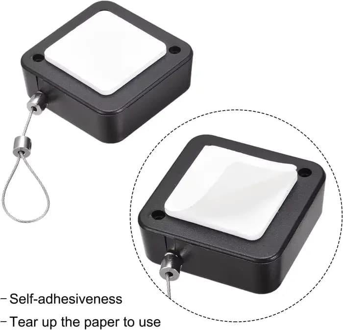 20 Pièces Boîte de rangement télescopique automatique avec cordon de sécurité antivol en acier