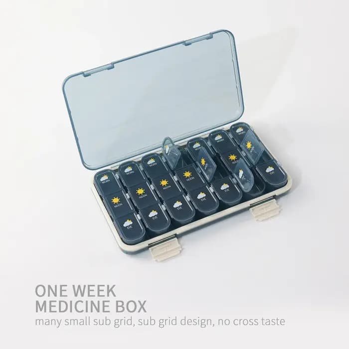 Boîte à pilules à 21/28 compartiments, grande capacité, pour le rangement des médicaments, organisateur hebdomadaire de vitamines, Pastillero, résistant à l'humidité
