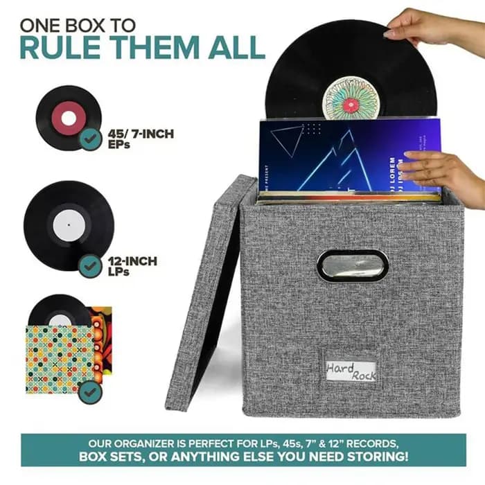 Boîte de rangement pour disques vinyles VELIF-2X