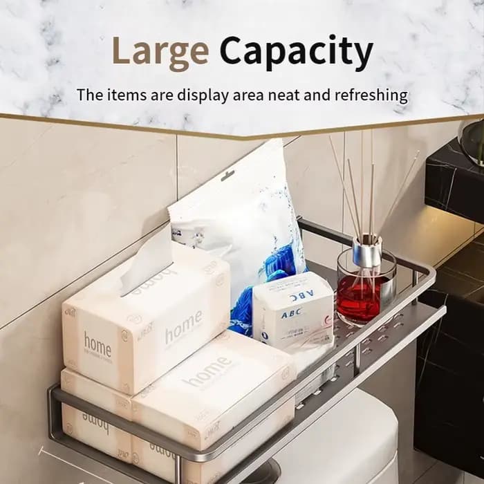 Support de rangement de toilettes amélioré de 60CM de largeur/étagères de shampoing de salle de bains