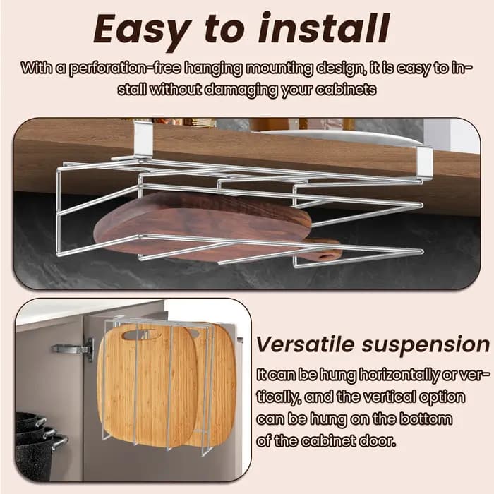 Support organisateur de planche à découper sous armoire, planche à découper suspendue de cuisine, co