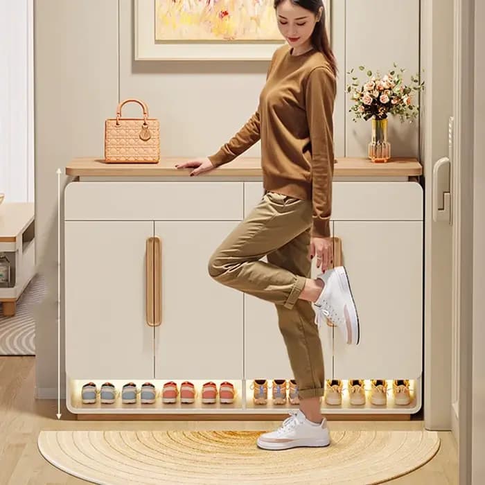 Meuble à chaussures vertical moderne de luxe pour pantoufles