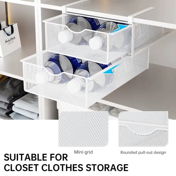 Organisateur de penderie double couche à tiroir coulissant pour sous-vêtements et vêtements