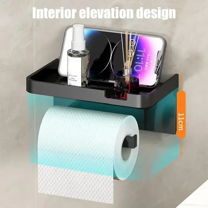 Porte-papier hygiénique avec étagère de rangement