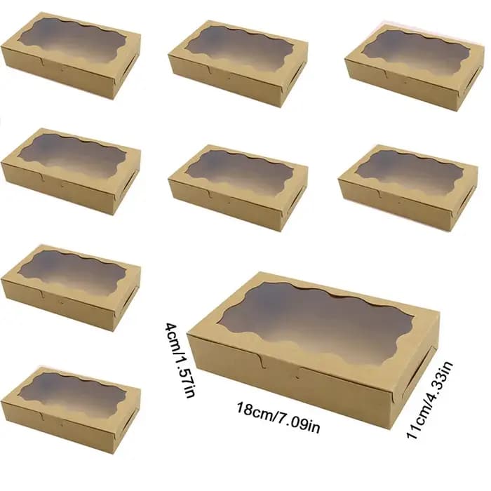 Coffret cadeau en papier kraft avec fenêtre transparente