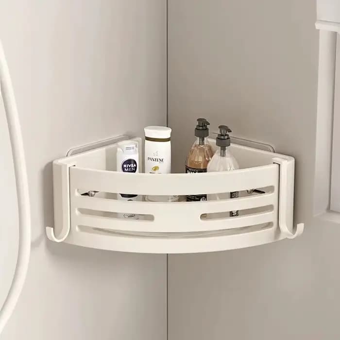 Étagère de rangement murale blanche pour salle de bain, auto-adhésive, sans perçage, pour douche, co