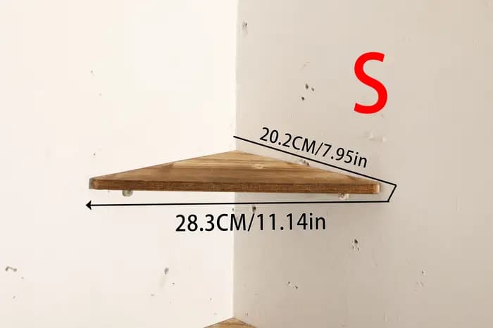 Étagère d'angle en bois brûlé au charbon de bois, étagère flottante, support Dsiplay, appareil ménag