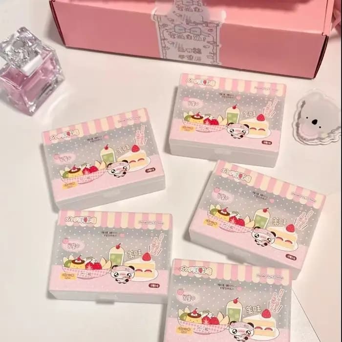 Boîte de rangement de cartes japonaise à pois givrés, anti-poussière, autocollante, petite boîte de