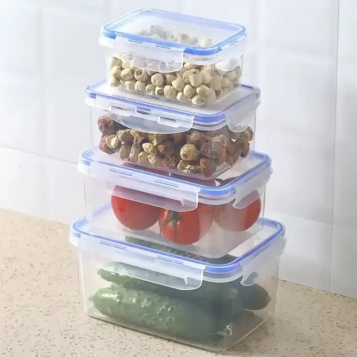 Boîte de rangement pour réfrigérateur rectangulaire scellée avec couvercle