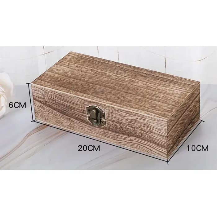 Boîte de rangement rectangulaire en bois Durable 20x10x6 Cm