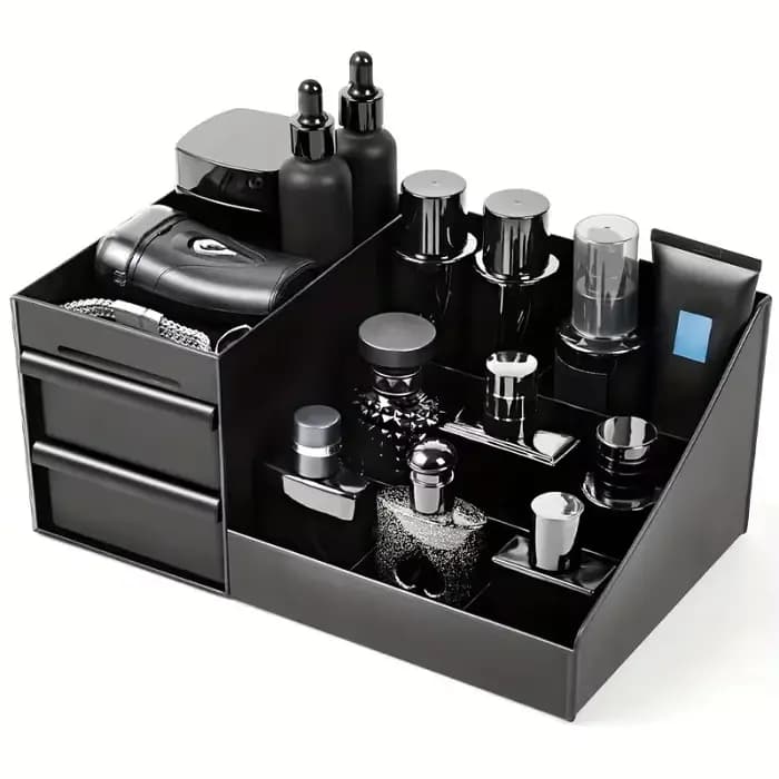 Boîte de rangement de parfum pour hommes avec tiroirs - Support organisateur de cosmétiques